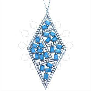 925 Sterling Silver Geometric Pendant Necklace