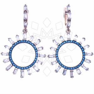 925 Sterling Silver Geometric Dangle Earrings