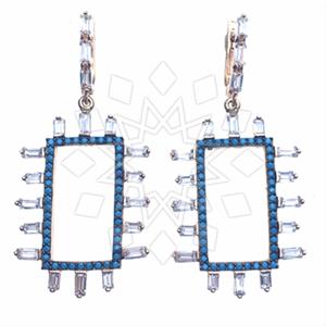 925 Sterling Silver Geometric Dangle Earrings