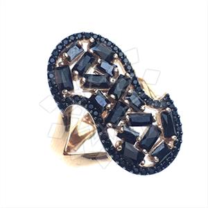 925 Sterling Silver Baguette Gemstone  Cocktail Rings