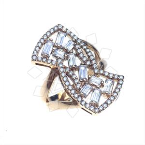 925 Sterling Silver Baguette Gemstone  Cocktail Rings