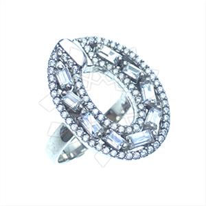 925 Sterling Silver Baguette Gemstone  Cocktail Rings