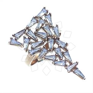 925 Sterling Silver Baguette Gemstone  Cocktail Rings
