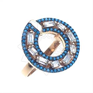 925 Sterling Silver Baguette Gemstone  Cocktail Rings