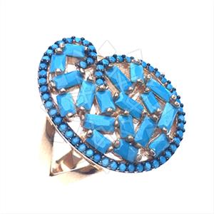 925 Sterling Silver Baguette Gemstone  Cocktail Rings