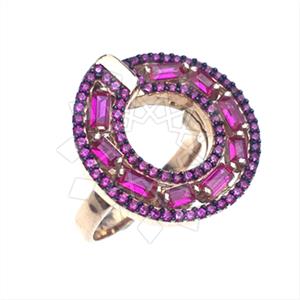 925 Sterling Silver Baguette Gemstone  Cocktail Rings