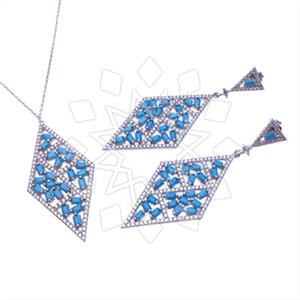 925 Sterling Silver Geometric Ring Necklace Sets