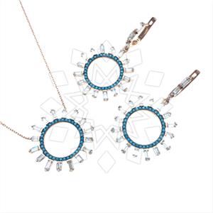 925 Sterling Silver Geometric Earrings Necklace Sets