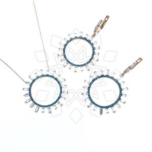 925 Sterling Silver Geometric Earrings Necklace Sets