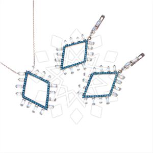 925 Sterling Silver Geometric Earrings Necklace Sets