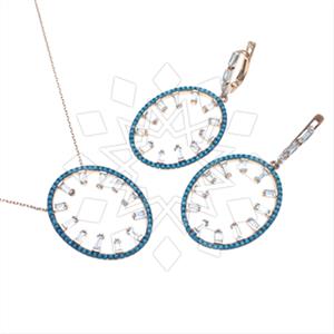 925 Sterling Silver Geometric Earrings Necklace Sets