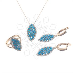 925 Sterling Silver Baguette Gemstone  Ring Earring Necklace Sets