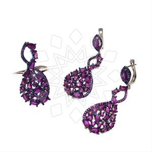 925 Sterling Silver Zirconia Statement  Ring Earrings Sets