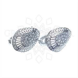 925 Sterling Silver Zirconia Pave  Statement Earring