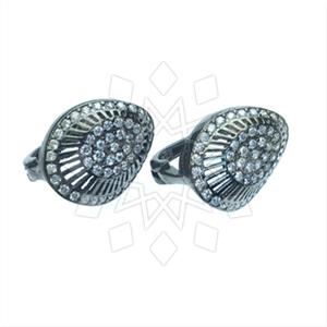 925 Sterling Silver Zirconia Pave  Statement Earring