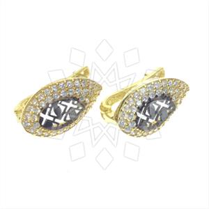 925 Sterling Silver Zirconia Pave  Statement Earring