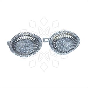 925 Sterling Silver Zirconia Pave  Statement Earring
