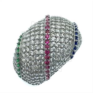 925 Sterling Silver Zirconia Pave  Cocktail Rings