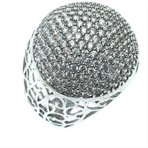 925 Sterling Silver Zirconia Pave  Cocktail Rings