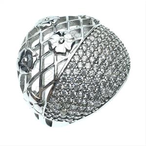 925 Sterling Silver Zirconia Pave  Cocktail Rings