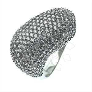 925 Sterling Silver Zirconia Pave  Cocktail Rings