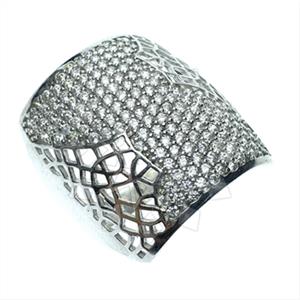 925 Sterling Silver Zirconia Pave  Cocktail Rings