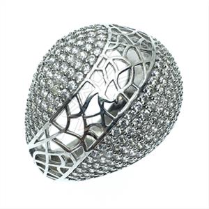 925 Sterling Silver Zirconia Pave  Cocktail Rings