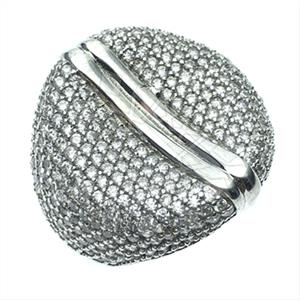 925 Sterling Silver Zirconia Pave  Cocktail Rings