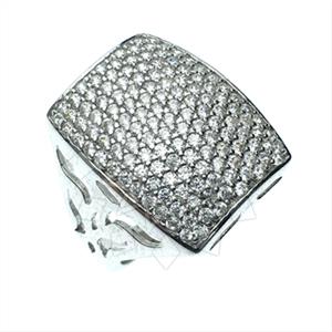 925 Sterling Silver Zirconia Pave  Cocktail Rings