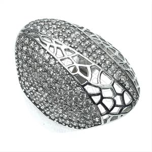 925 Sterling Silver Zirconia Pave  Cocktail Rings