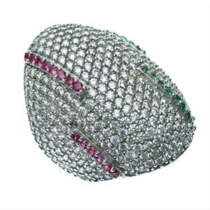 925 Sterling Silver Zirconia Pave  Cocktail Rings