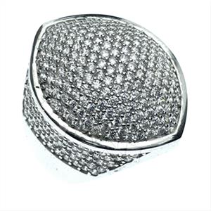 925 Sterling Silver Zirconia Pave  Cocktail Rings
