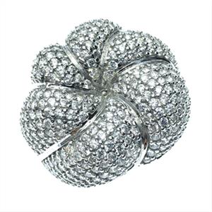 925 Sterling Silver Zirconia Pave  Cocktail Rings