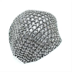 925 Sterling Silver Zirconia Pave  Cocktail Rings