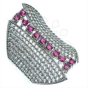 925 Sterling Silver Zirconia Pave  Cocktail Rings