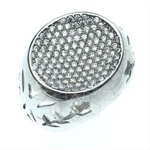 925 Sterling Silver Zirconia Pave  Cocktail Rings