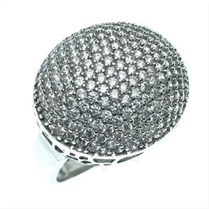 925 Sterling Silver Zirconia Pave  Cocktail Rings