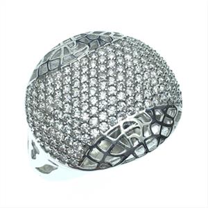 925 Sterling Silver Zirconia Pave  Cocktail Rings