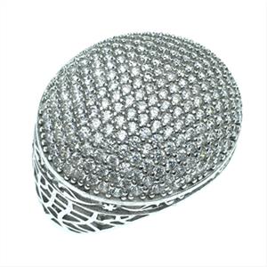 925 Sterling Silver Zirconia Pave  Cocktail Rings