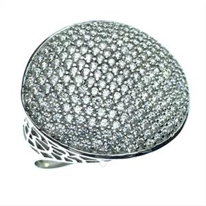 925 Sterling Silver Zirconia Pave  Cocktail Rings