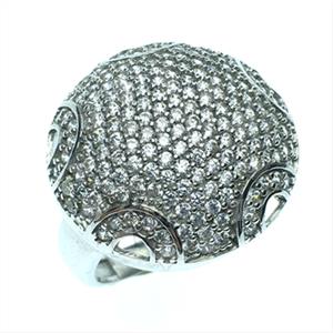 925 Sterling Silver Zirconia Pave  Cocktail Rings