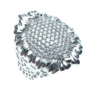 925 Sterling Silver Zirconia Pave  Cocktail Rings