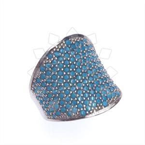 925 Sterling Silver Zirconia Pave  Cocktail Rings