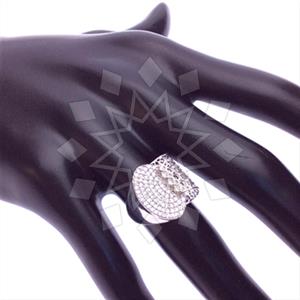 925 Sterling Silver Zirconia Pave  Cocktail Rings