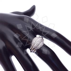 925 Sterling Silver Zirconia Pave  Cocktail Rings