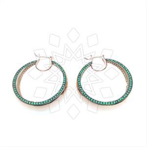 925 Sterling Silver Zirconia Statement  Hoop Earrings