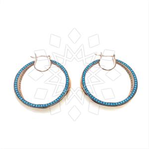925 Sterling Silver Zirconia Statement  Hoop Earrings