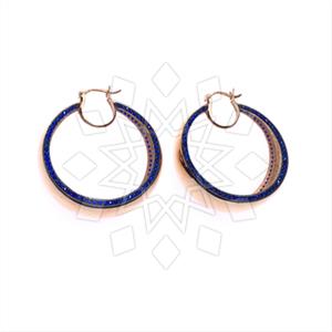925 Sterling Silver Zirconia Statement  Hoop Earrings