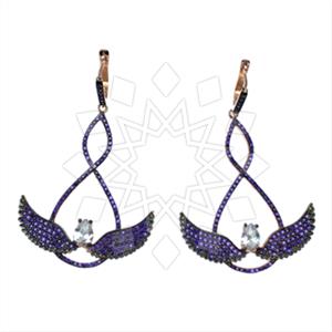 925 Sterling Silver Angel and Wings Statement Earring