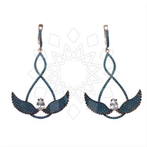 925 Sterling Silver Angel and Wings Statement Earring